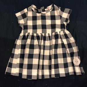 Smiling Button 12-18M Navy and White Dress